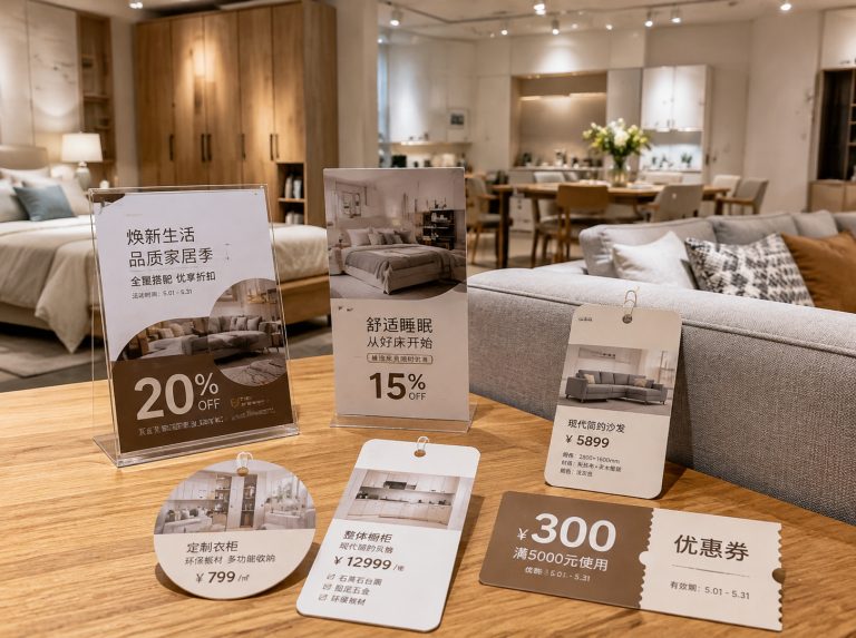 石峰区家具门店单页海报与吊牌